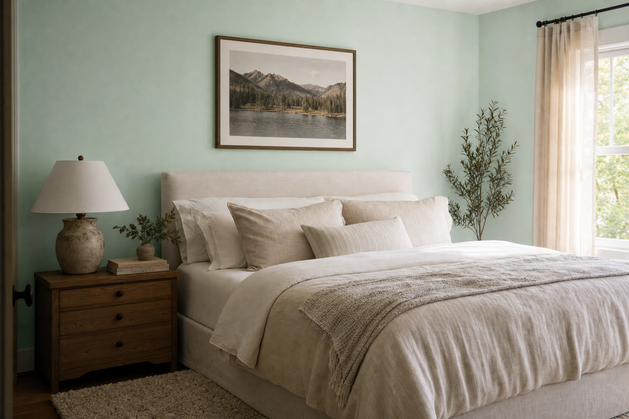Spring Breeze by Benjamin Moore on interiors