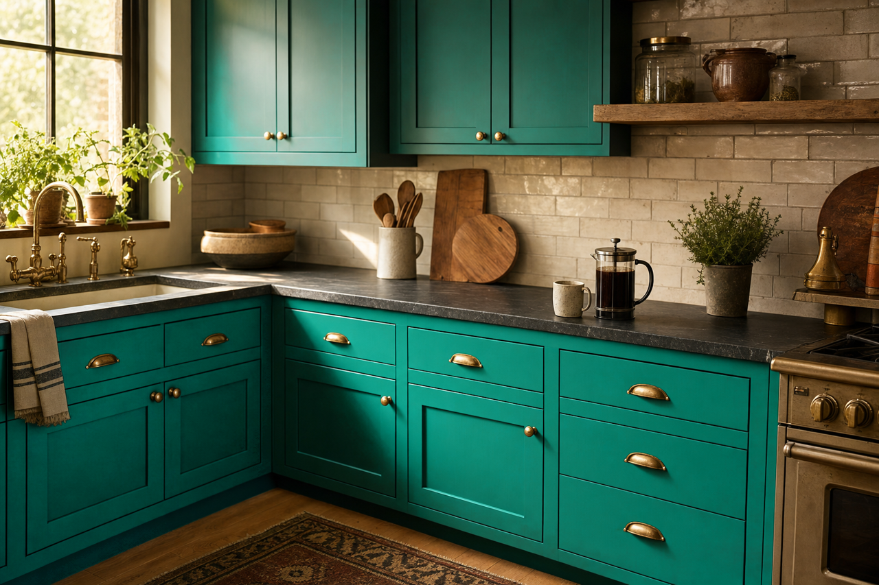 Erin by Benjamin Moore on cabinets
