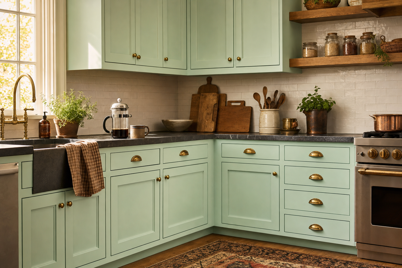 Springtime by Benjamin Moore on cabinets