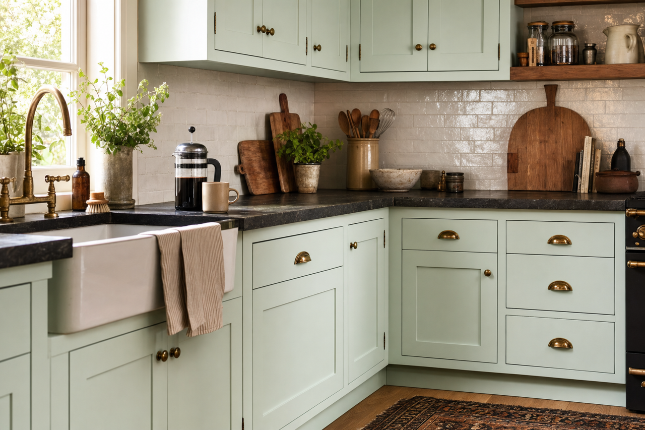 Lido by Benjamin Moore on cabinets