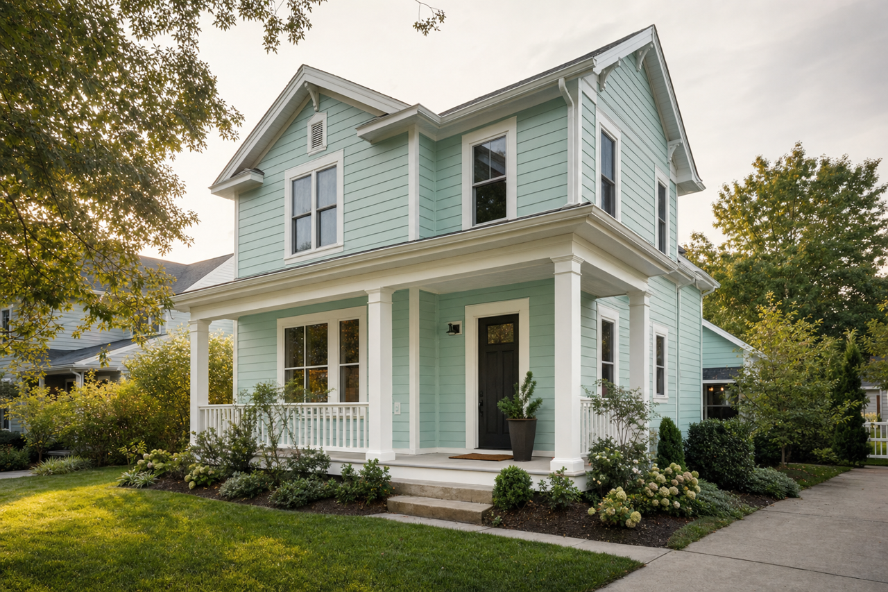 Copper Patina by Benjamin Moore on exterior