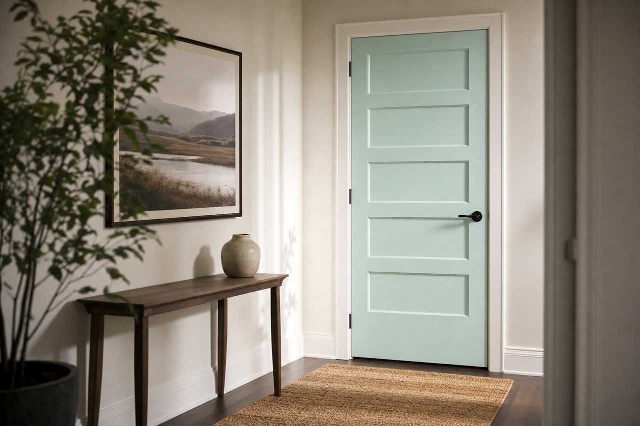 Copper Patina by Benjamin Moore on interior-doors