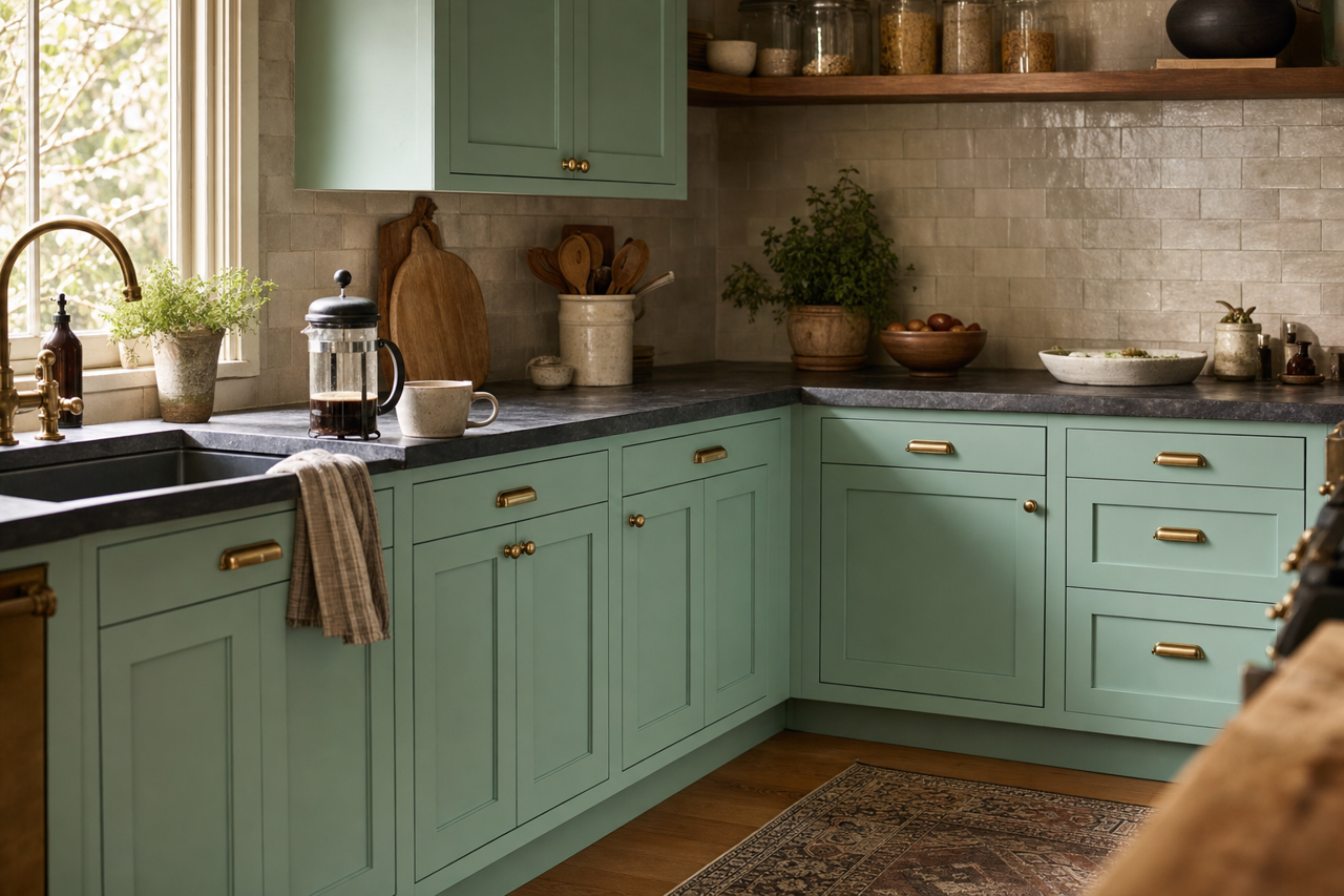 Key by Benjamin Moore on cabinets