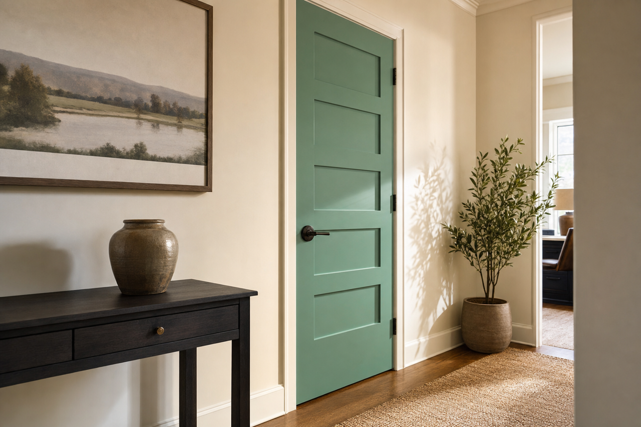 Alpine Trail by Benjamin Moore on interior-doors