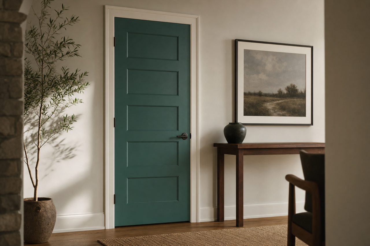Deep Sea by Benjamin Moore on interior-doors