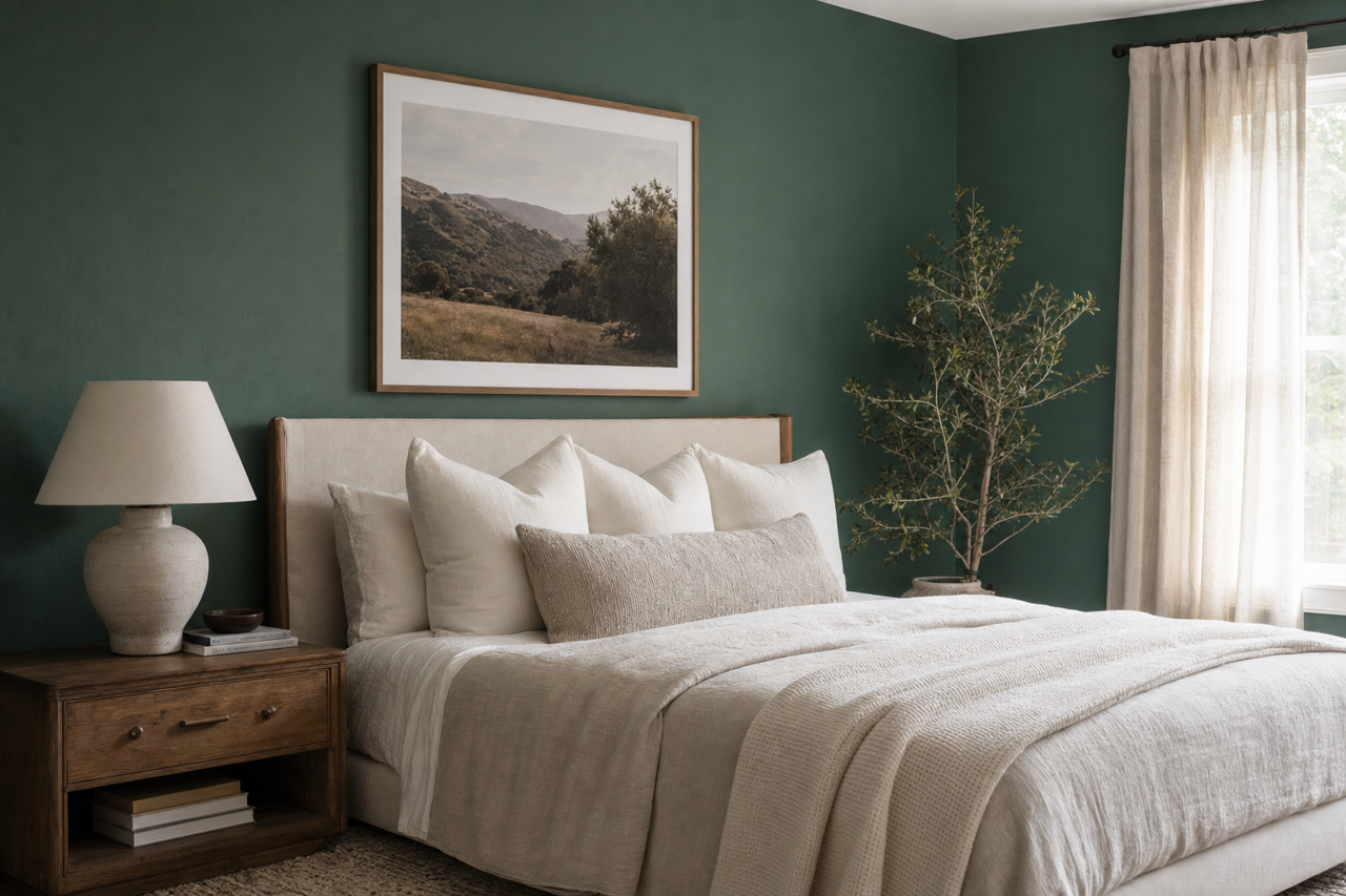 Deep Sea by Benjamin Moore on interiors