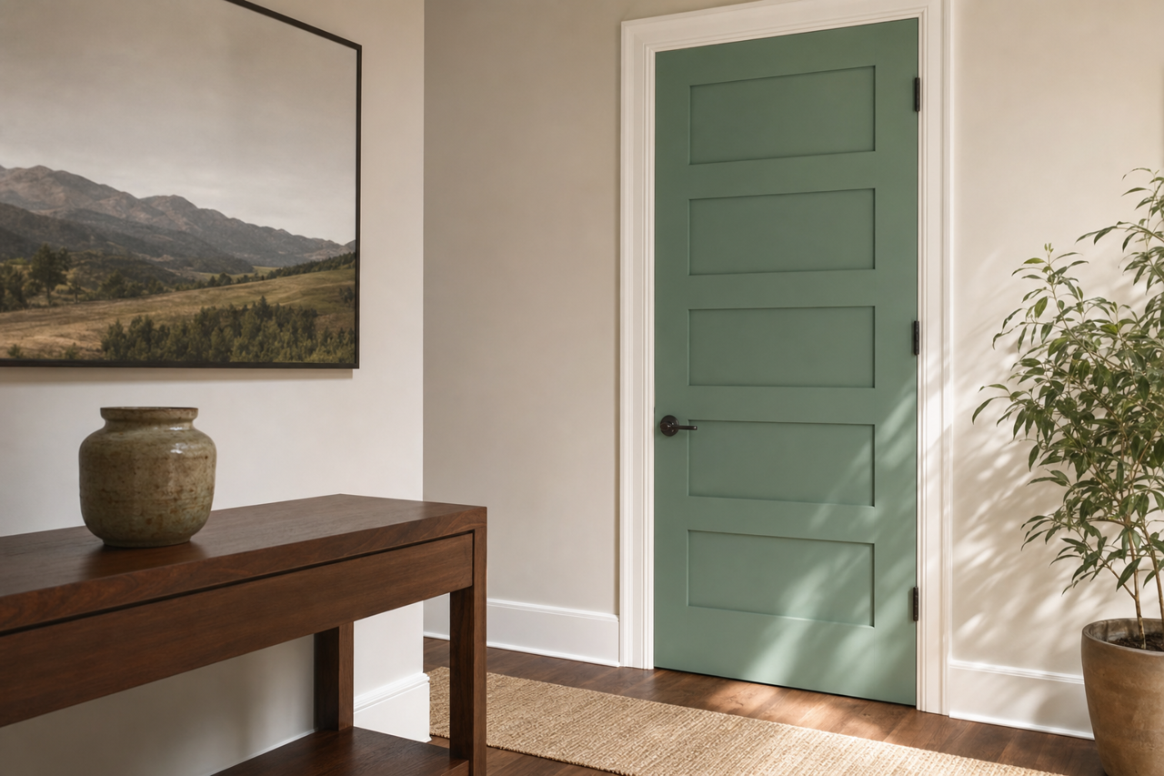 Weeping Willow by Benjamin Moore on interior-doors