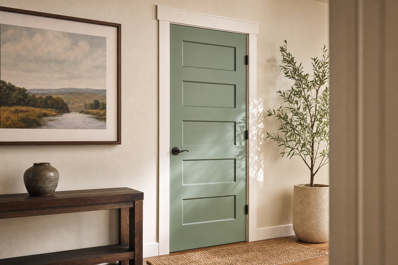 Parsley Snips by Benjamin Moore on interior-doors
