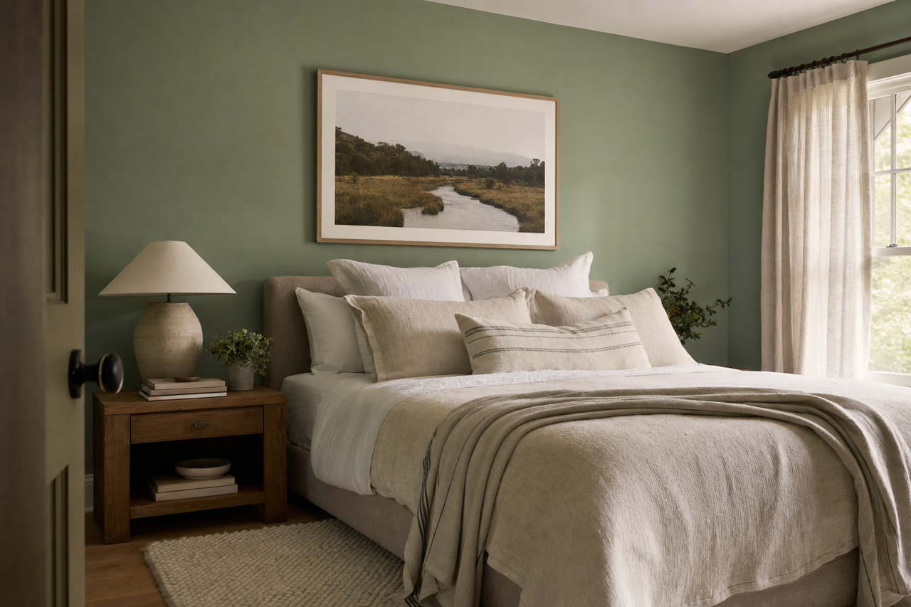 Parsley Snips by Benjamin Moore on interiors