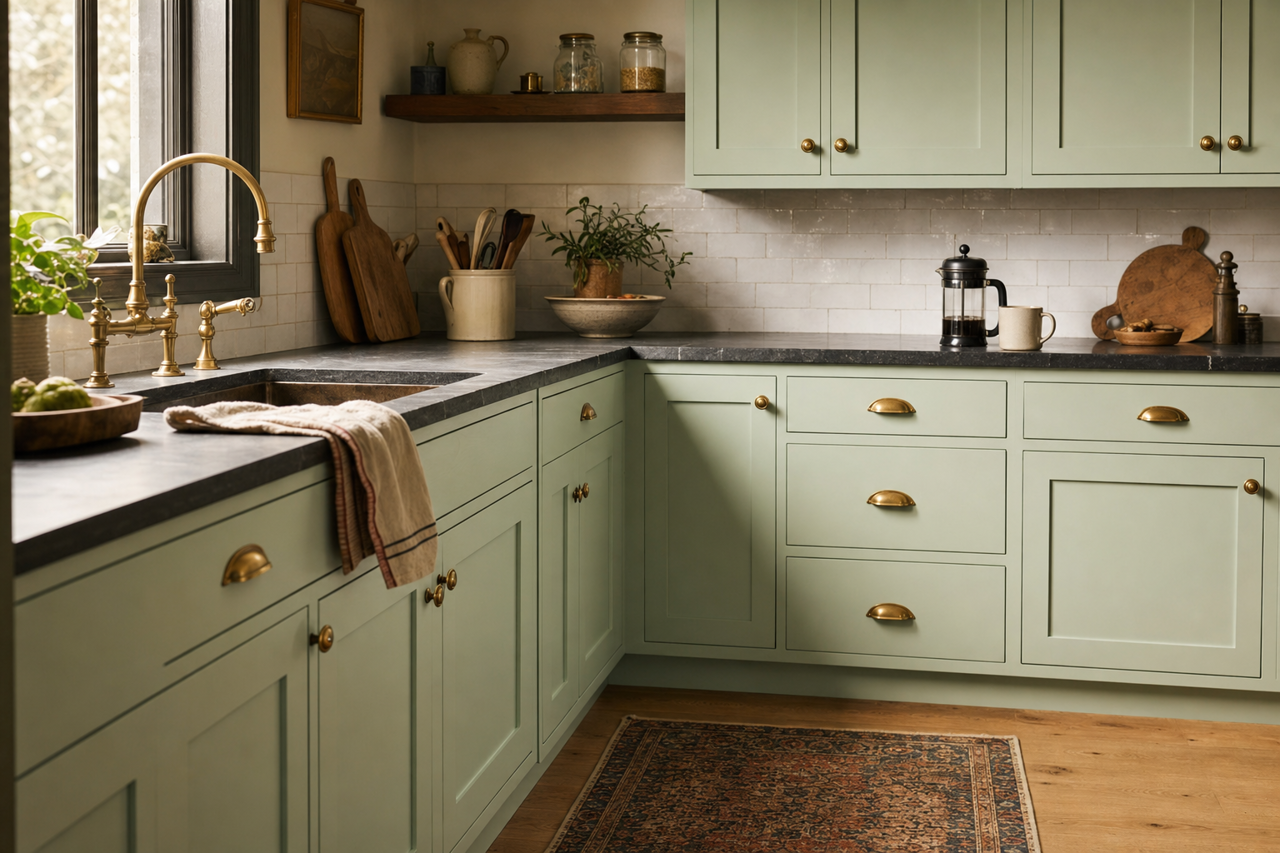 Pure by Benjamin Moore on cabinets