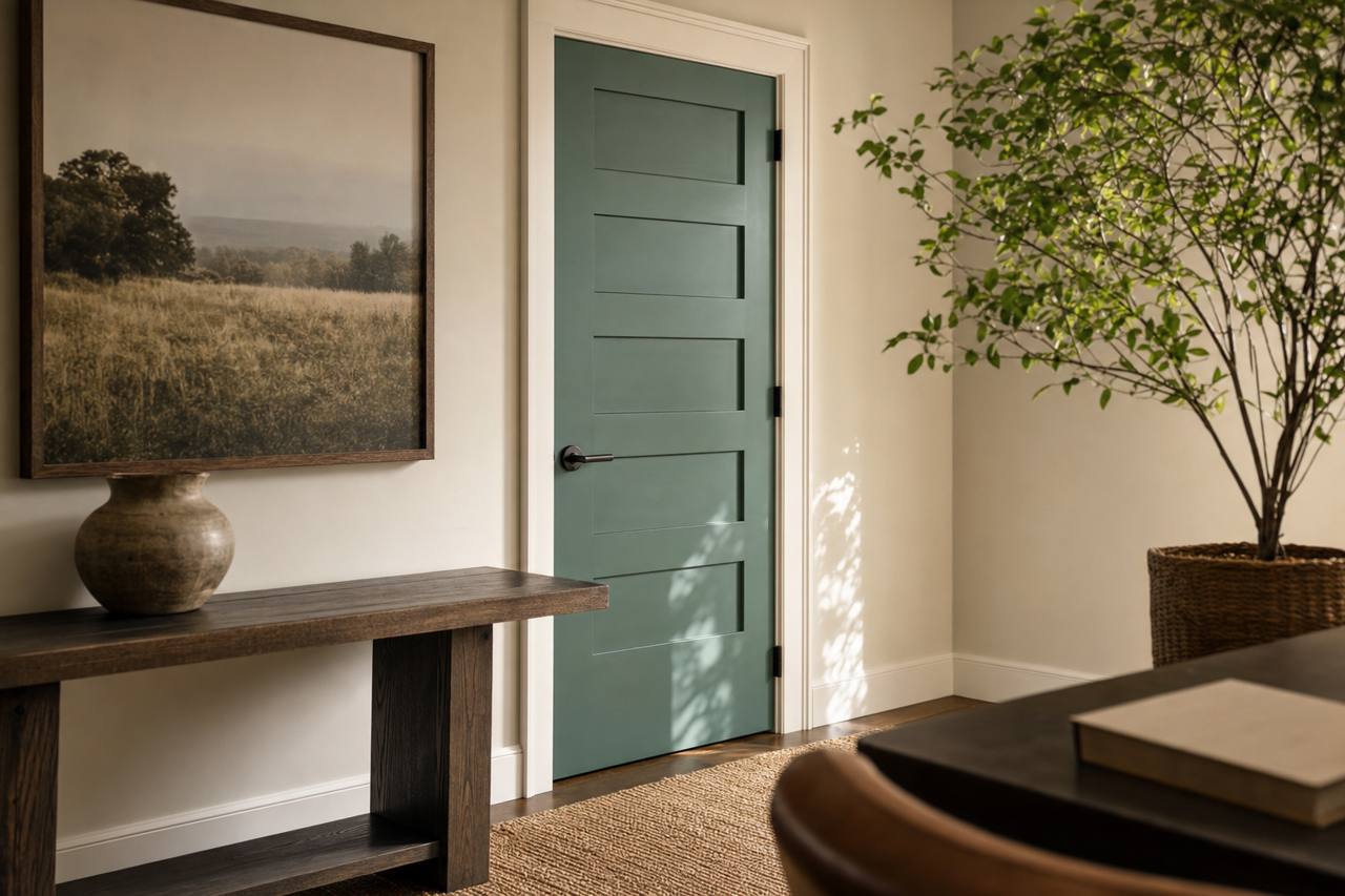 Palm by Benjamin Moore on interior-doors