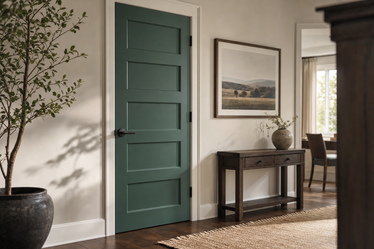 Steamed by Benjamin Moore on interior-doors