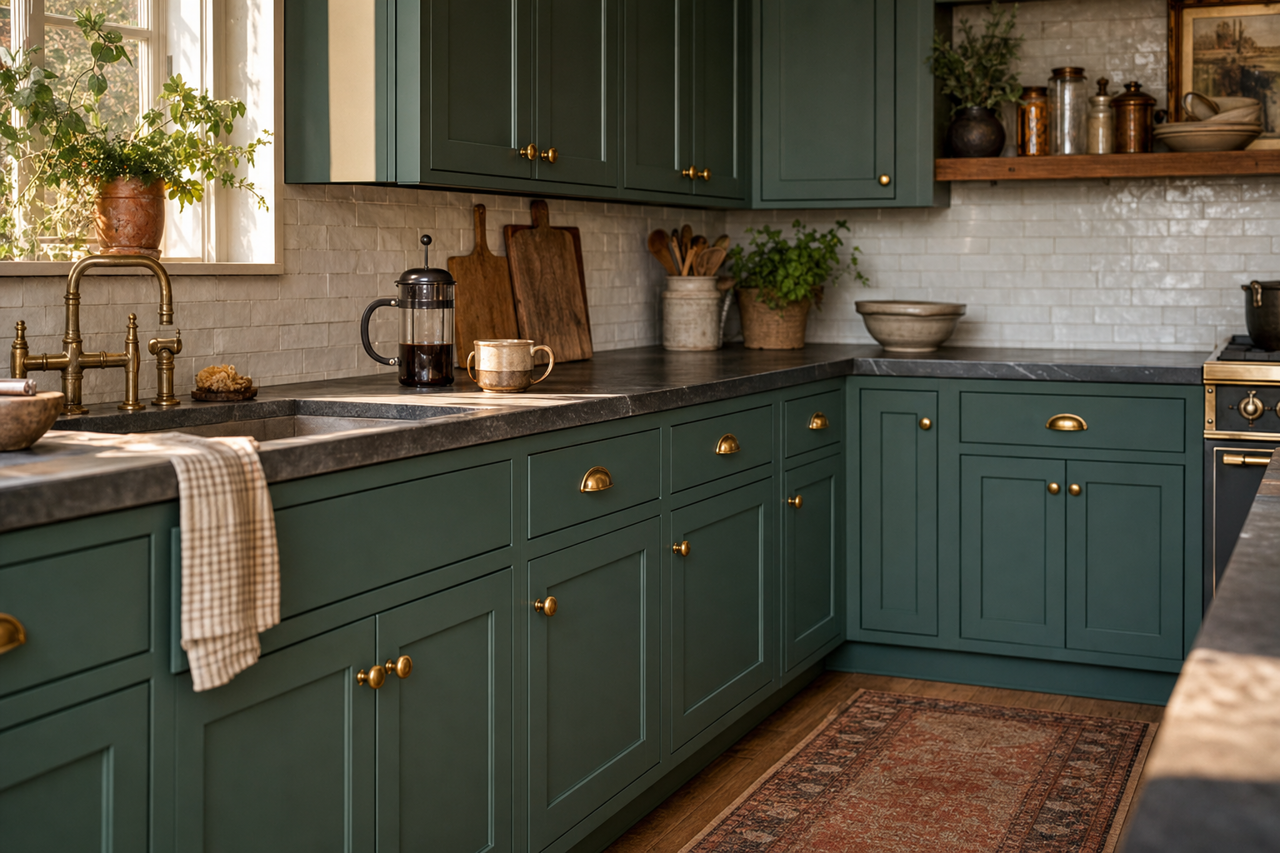 Garden Cucumber by Benjamin Moore on cabinets