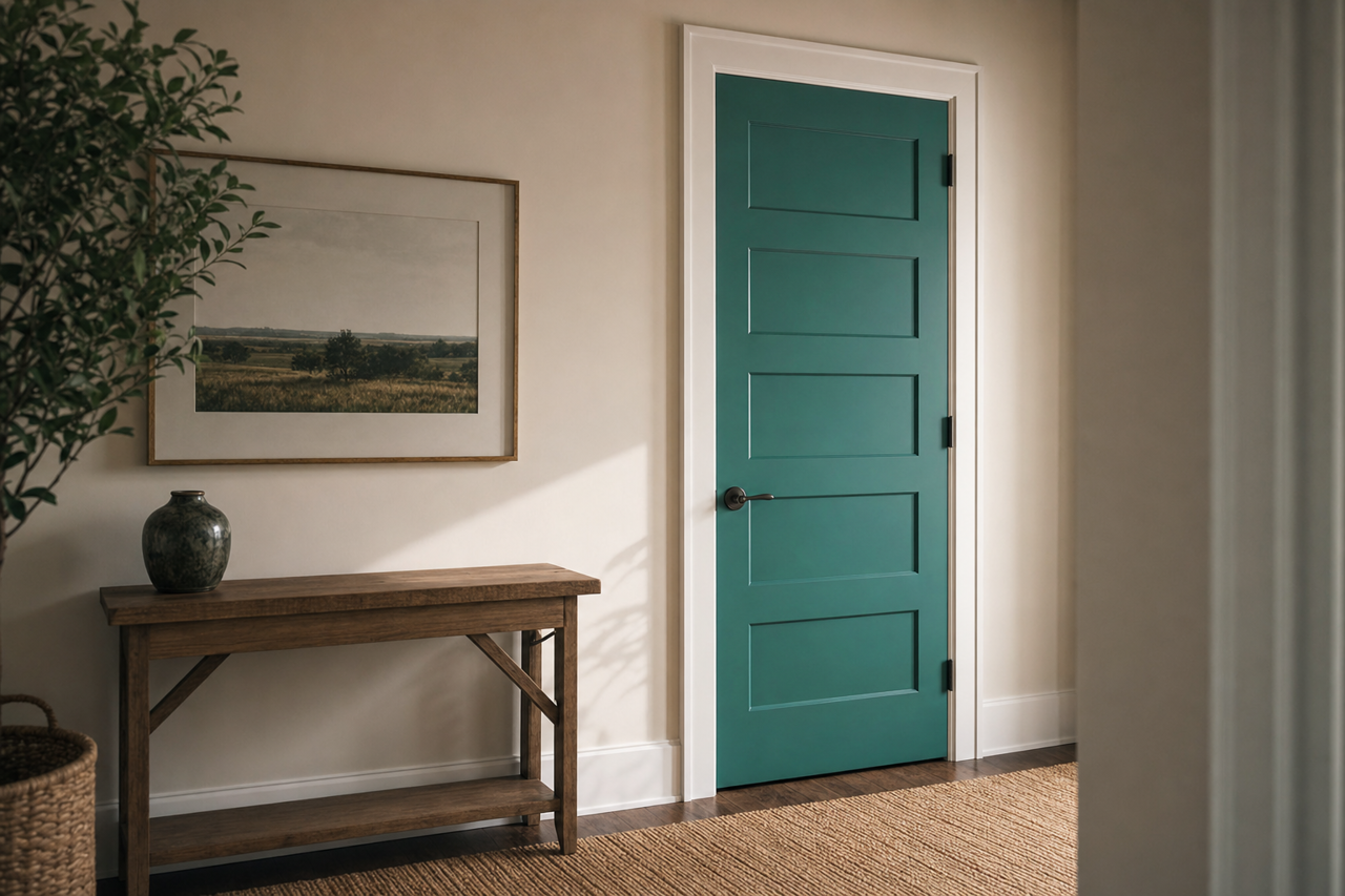 Highlands Green by Benjamin Moore on interior-doors