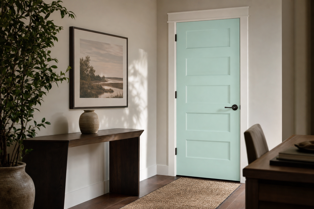Water by Benjamin Moore on interior-doors