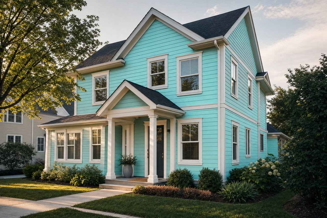 Caribbean Cool by Benjamin Moore on exterior