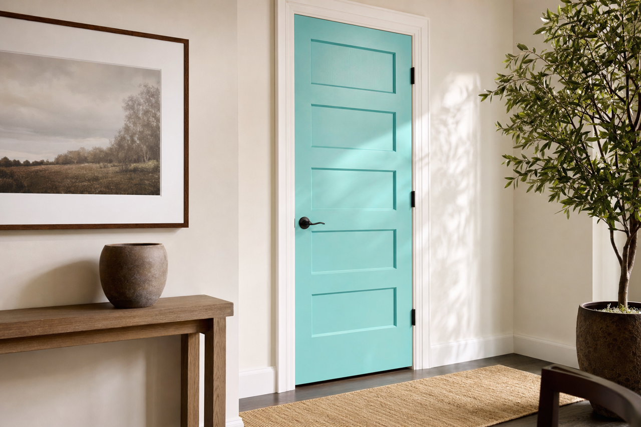Mexicali by Benjamin Moore on interior-doors
