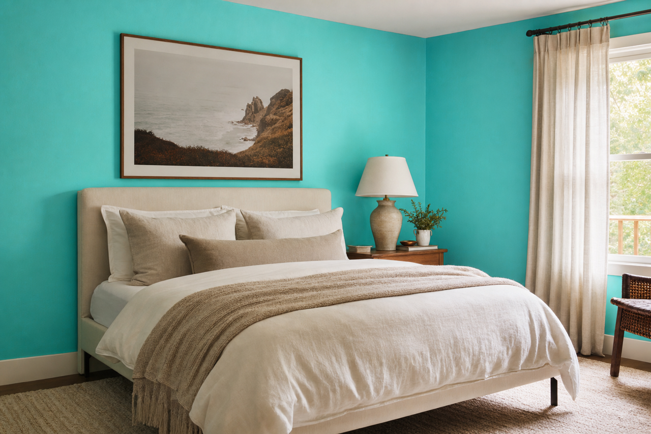 Teal Tone by Benjamin Moore on interiors