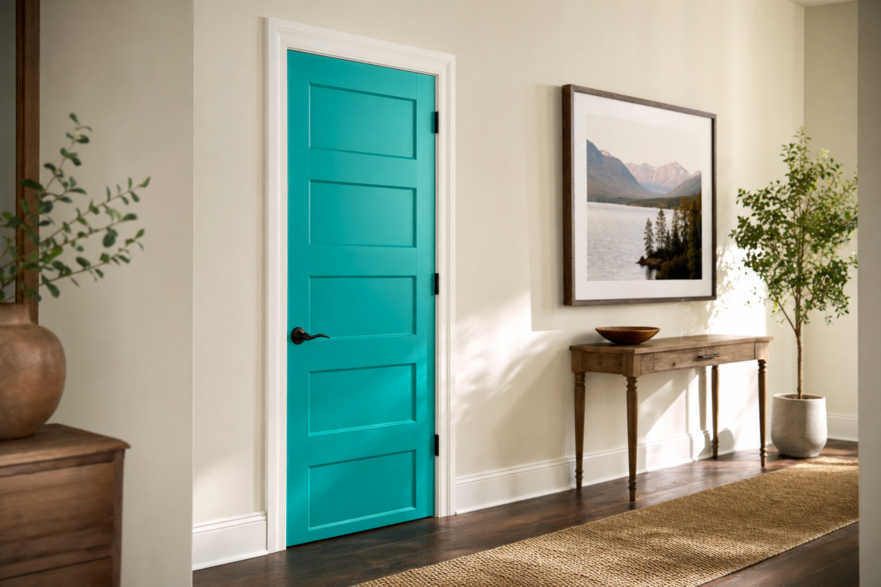 Poseidon by Benjamin Moore on interior-doors