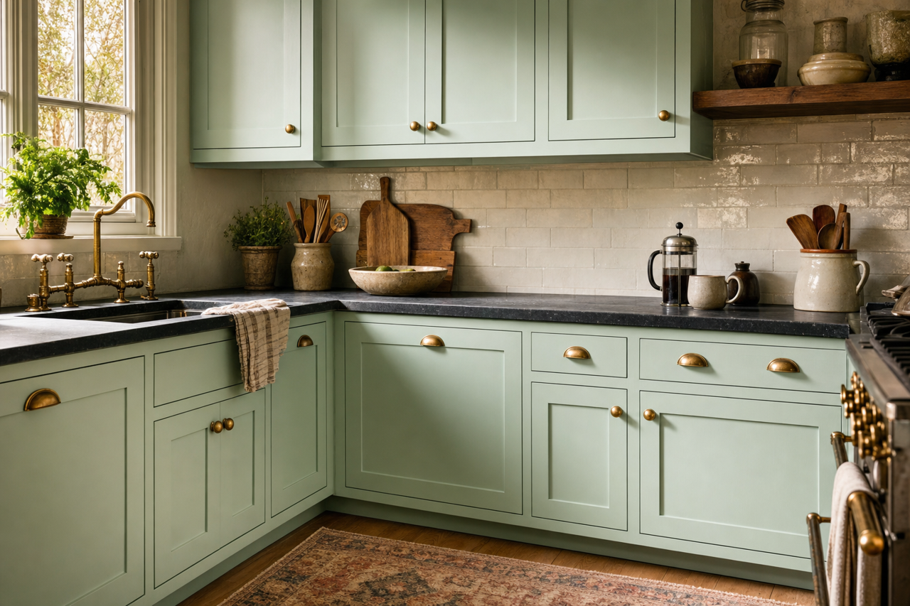 At by Benjamin Moore on cabinets