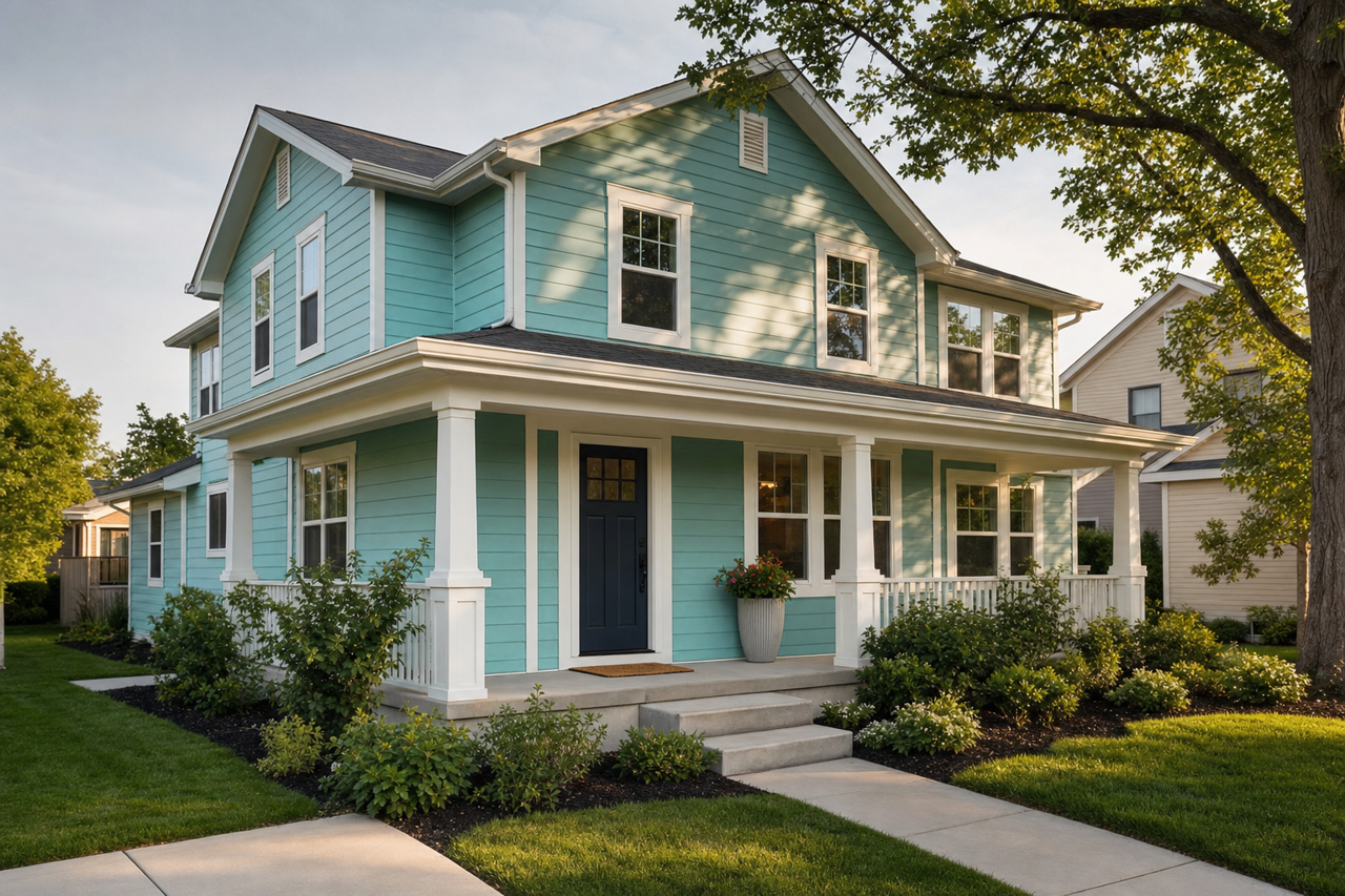 Oceanic by Benjamin Moore on exterior