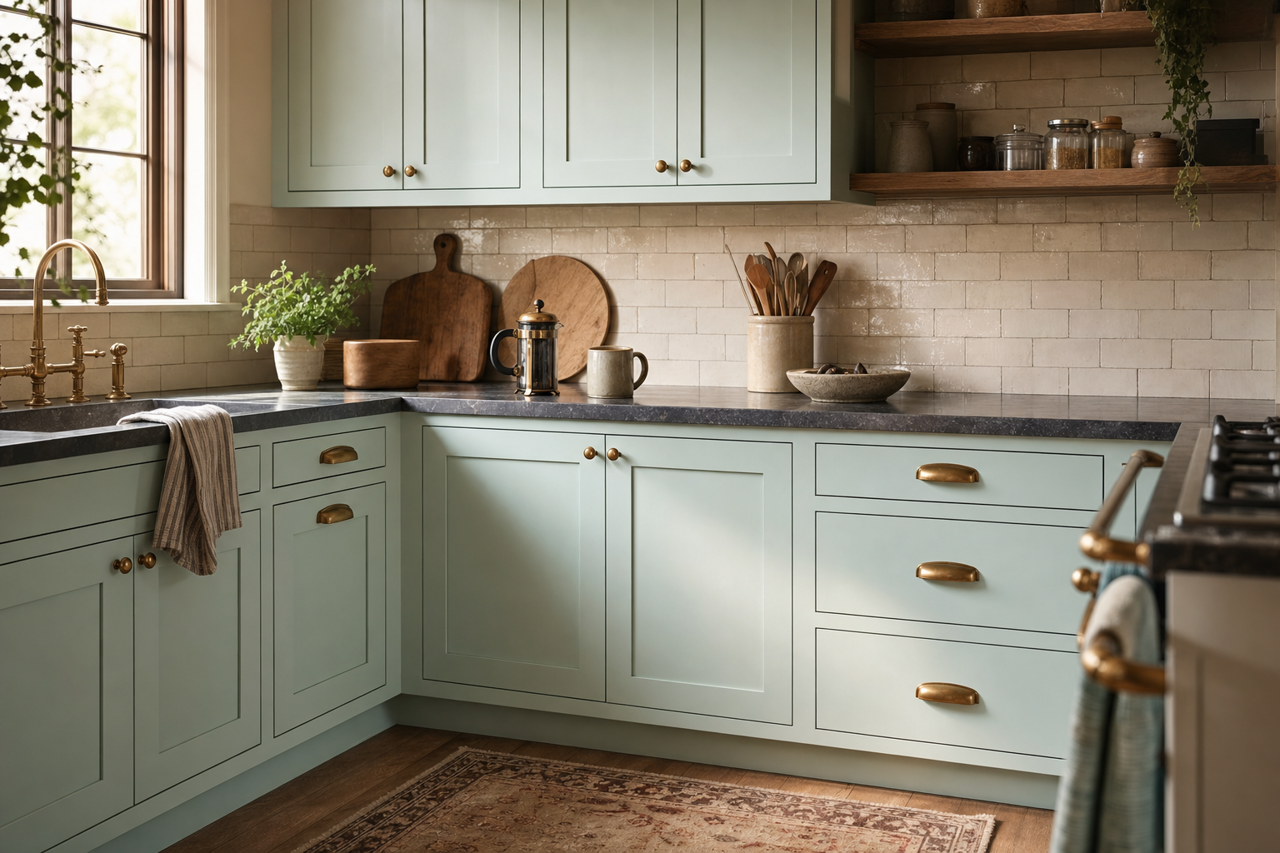 Iced by Benjamin Moore on cabinets
