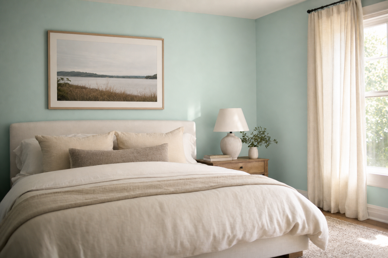 Spring Sky by Benjamin Moore on interiors