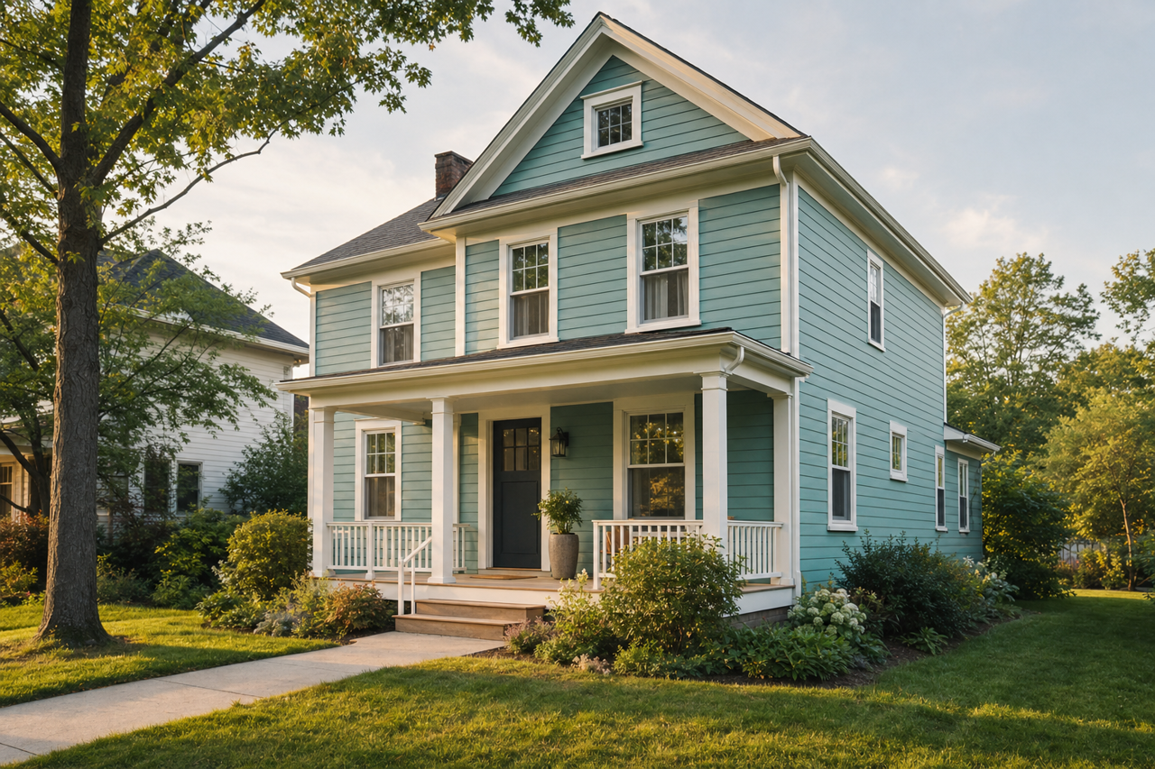 Azure Water by Benjamin Moore on exterior