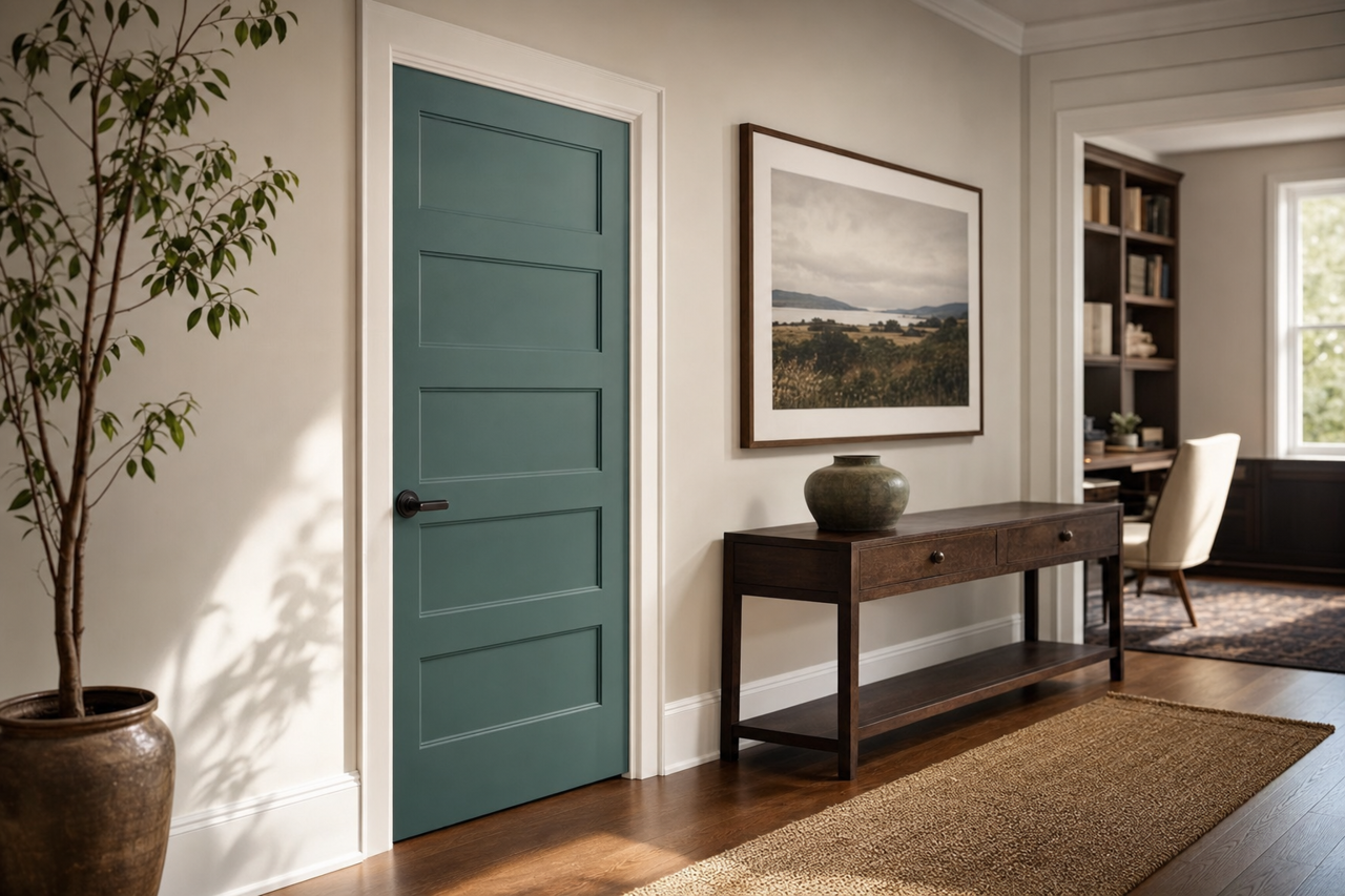 Pacific by Benjamin Moore on interior-doors