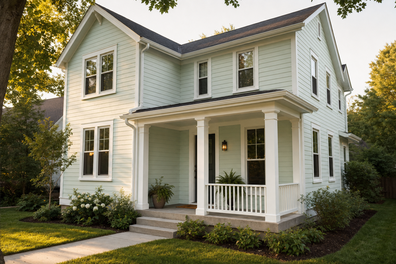 Opal Essence by Benjamin Moore on exterior