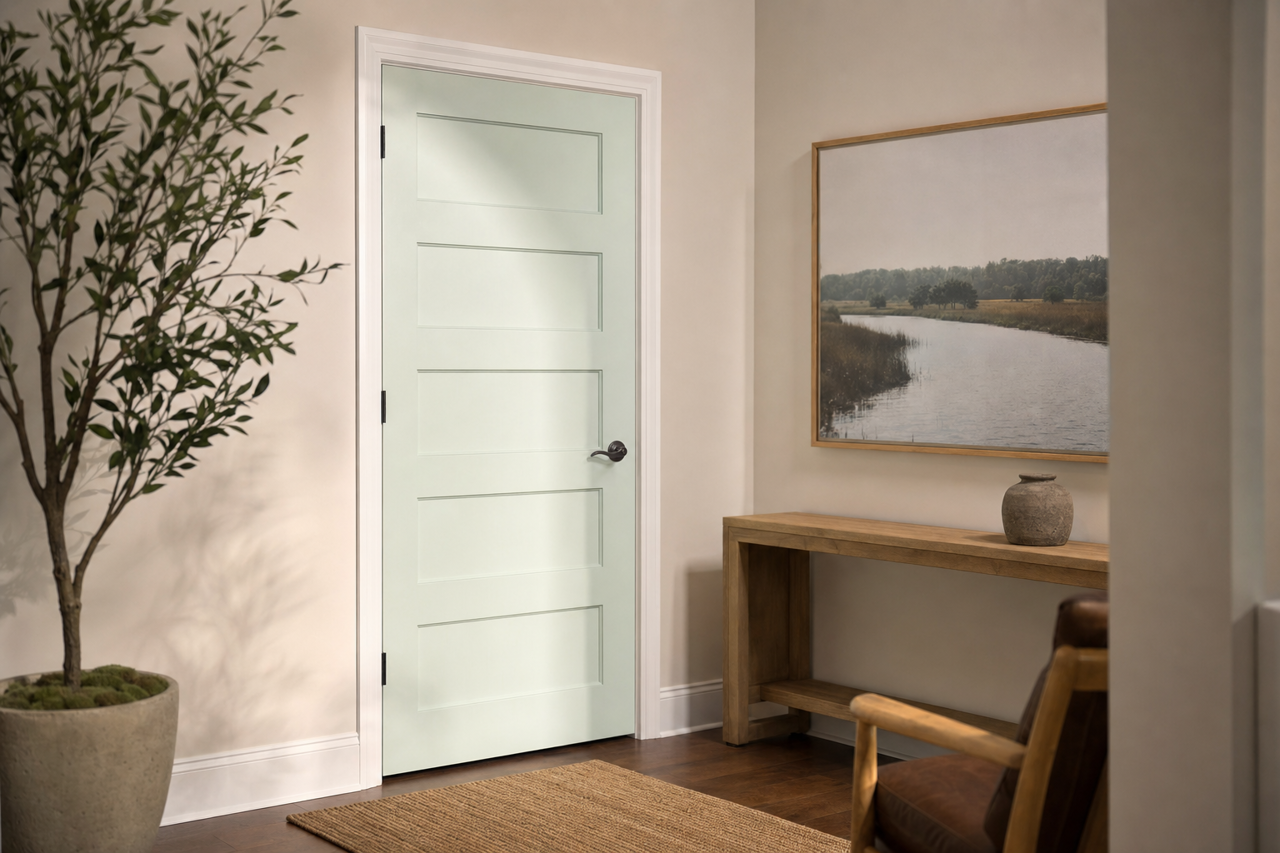 Opal Essence by Benjamin Moore on interior-doors