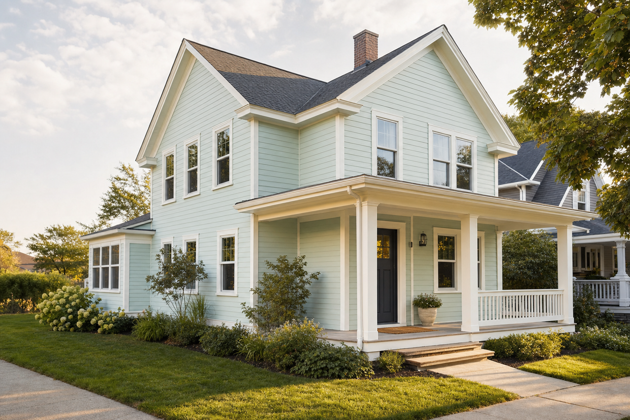 Green Wane by Benjamin Moore on exterior