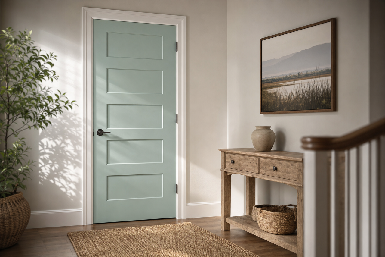 Warm Springs by Benjamin Moore on interior-doors