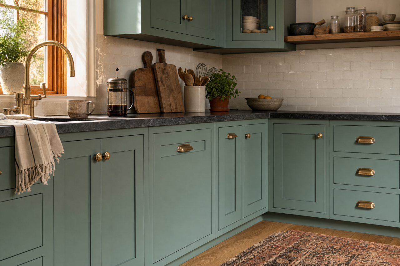 Shenandoah by Benjamin Moore on cabinets