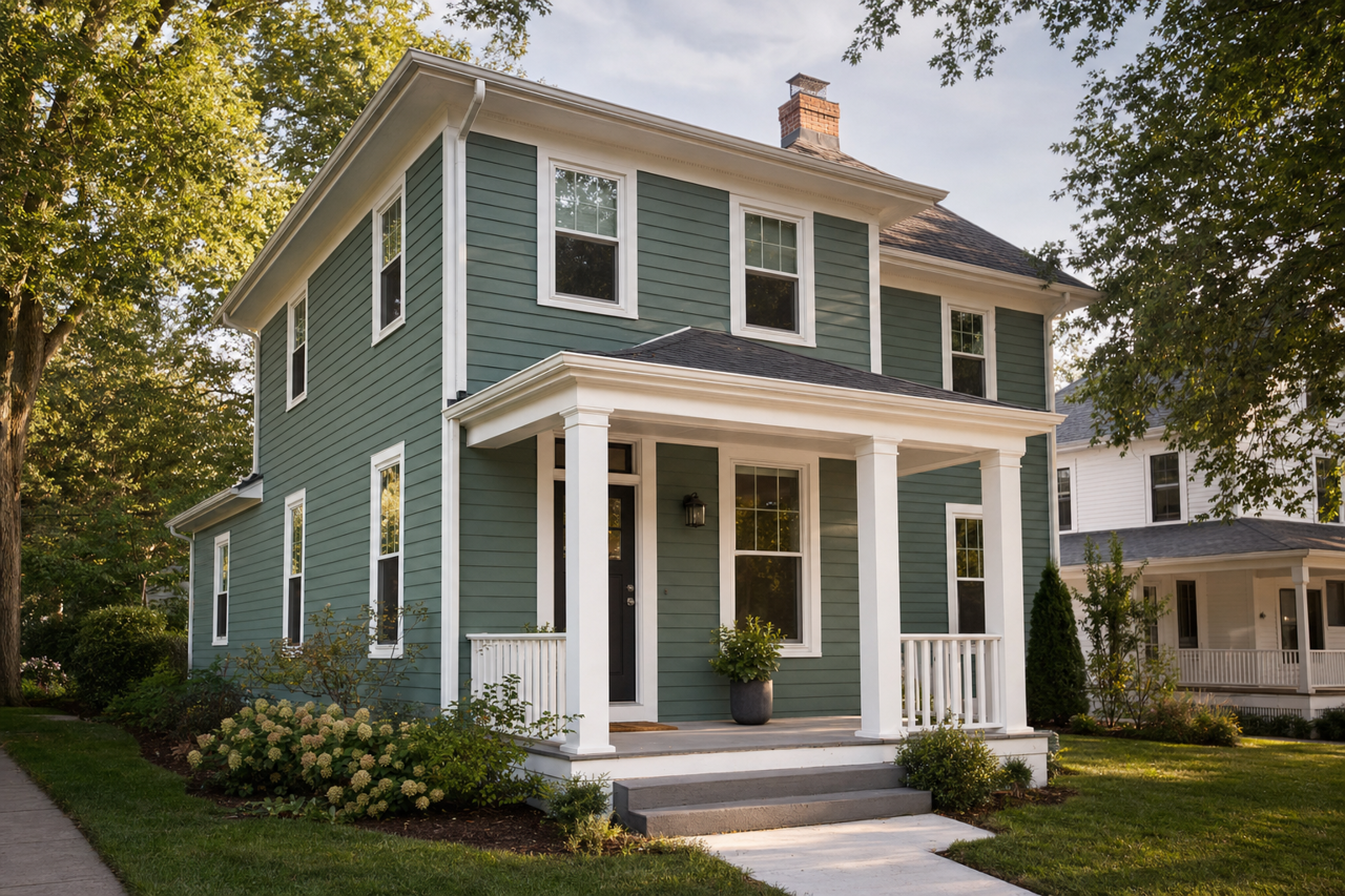 Verdigris by Benjamin Moore on exterior