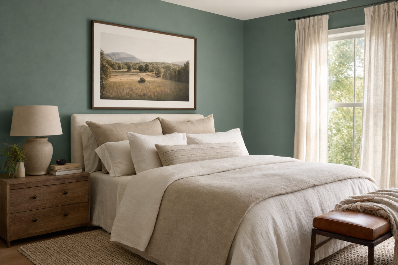 Verdigris by Benjamin Moore on interiors