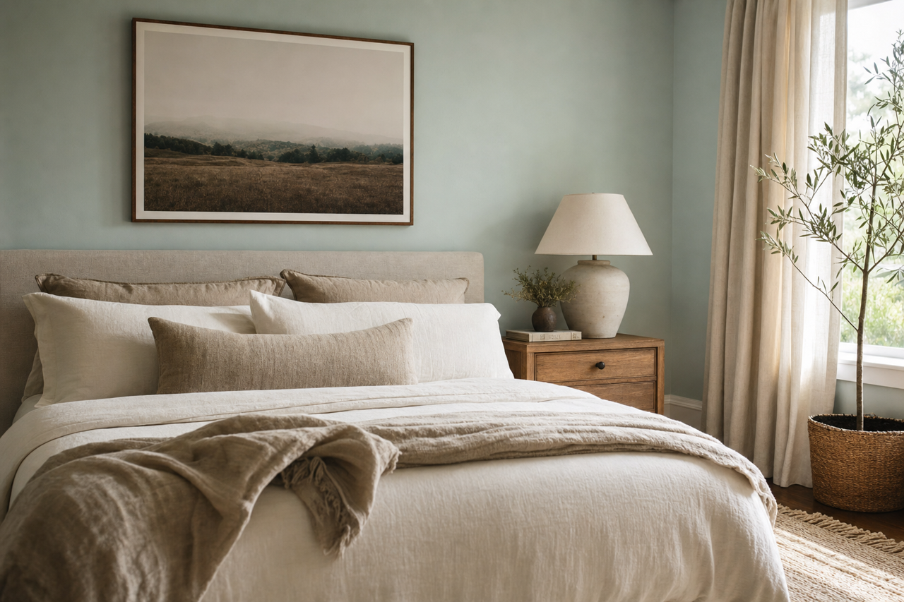 Annapolis Green by Benjamin Moore on interiors
