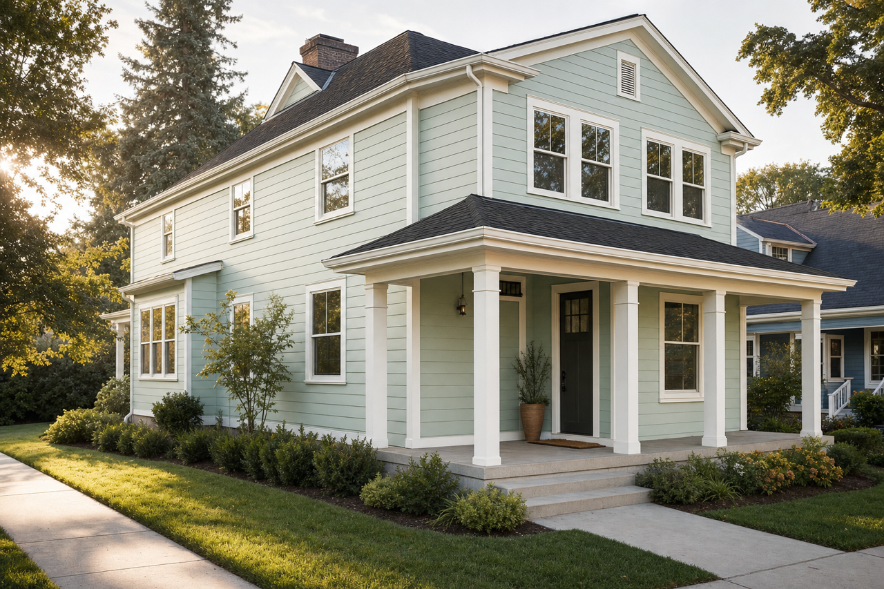 Turquoise by Benjamin Moore on exterior