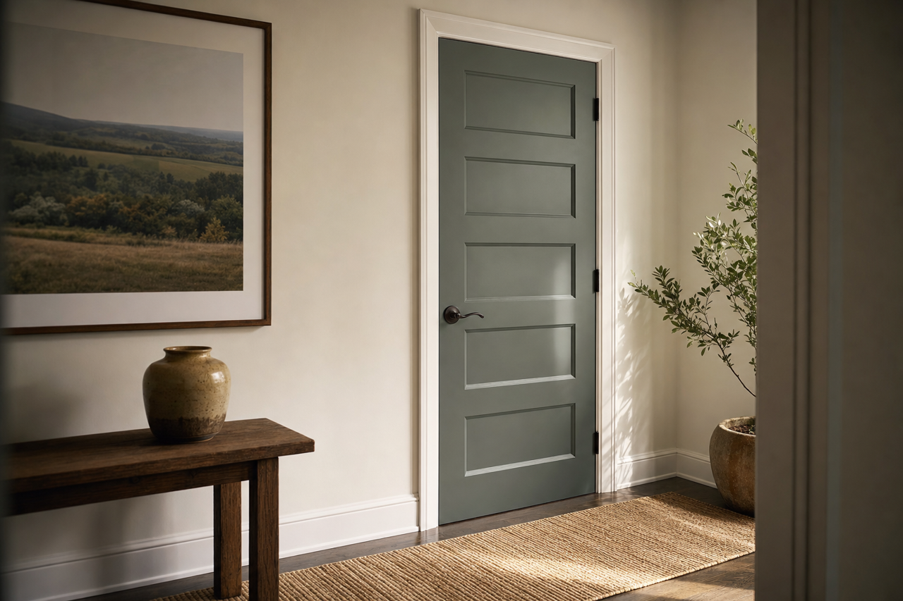 Enchanted Forest by Benjamin Moore on interior-doors