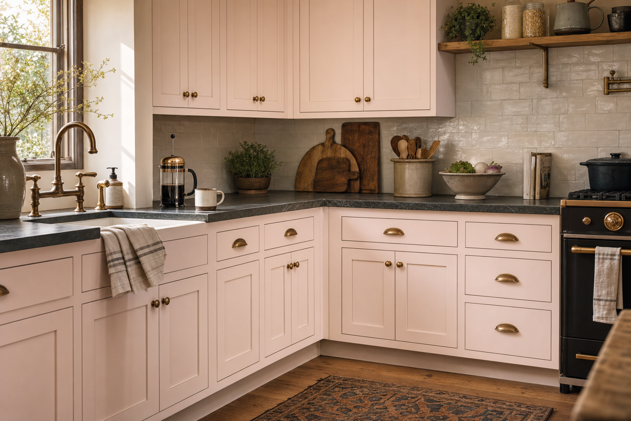 Fair Maiden by Valspar on cabinets