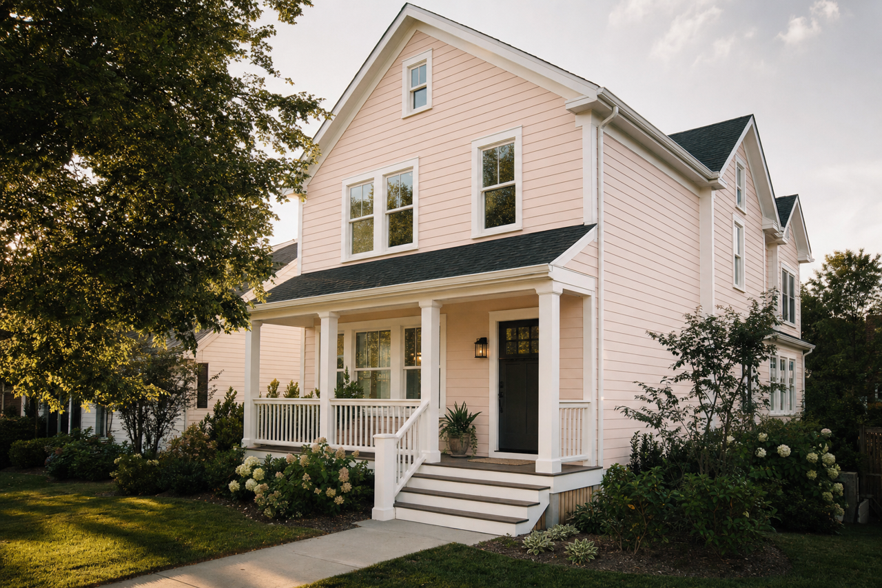 Mosaic Pink by Valspar on exterior