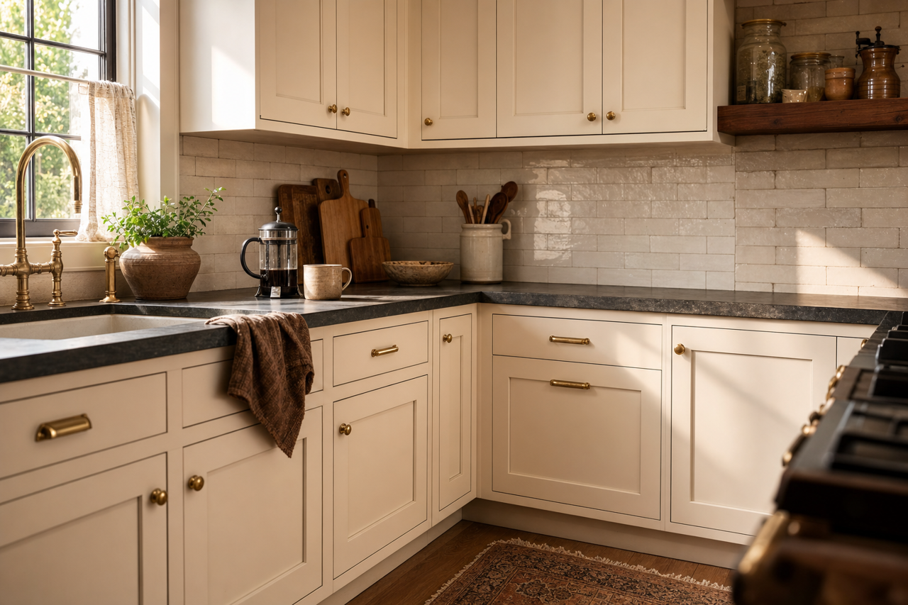 Blank Canvas by Valspar on cabinets