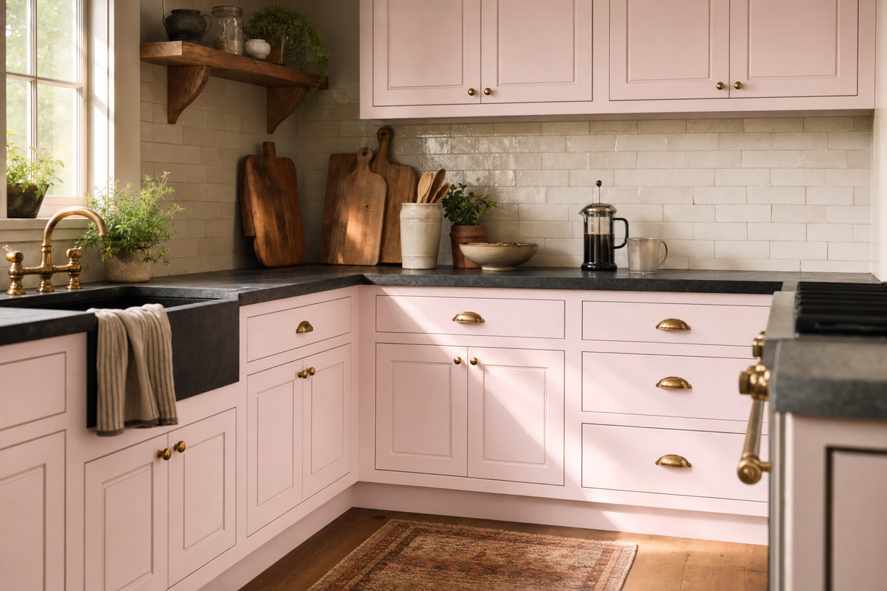 Exaltation by Valspar on cabinets