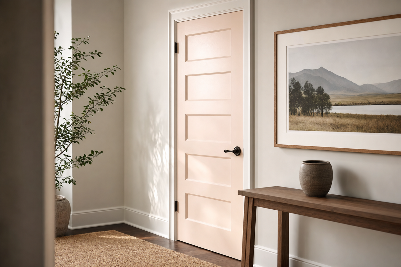 Sugarcane Pink by Valspar on interior-doors