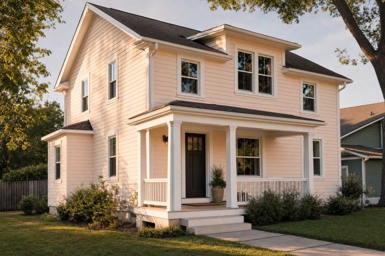 Apricot Fluff by Valspar on exterior