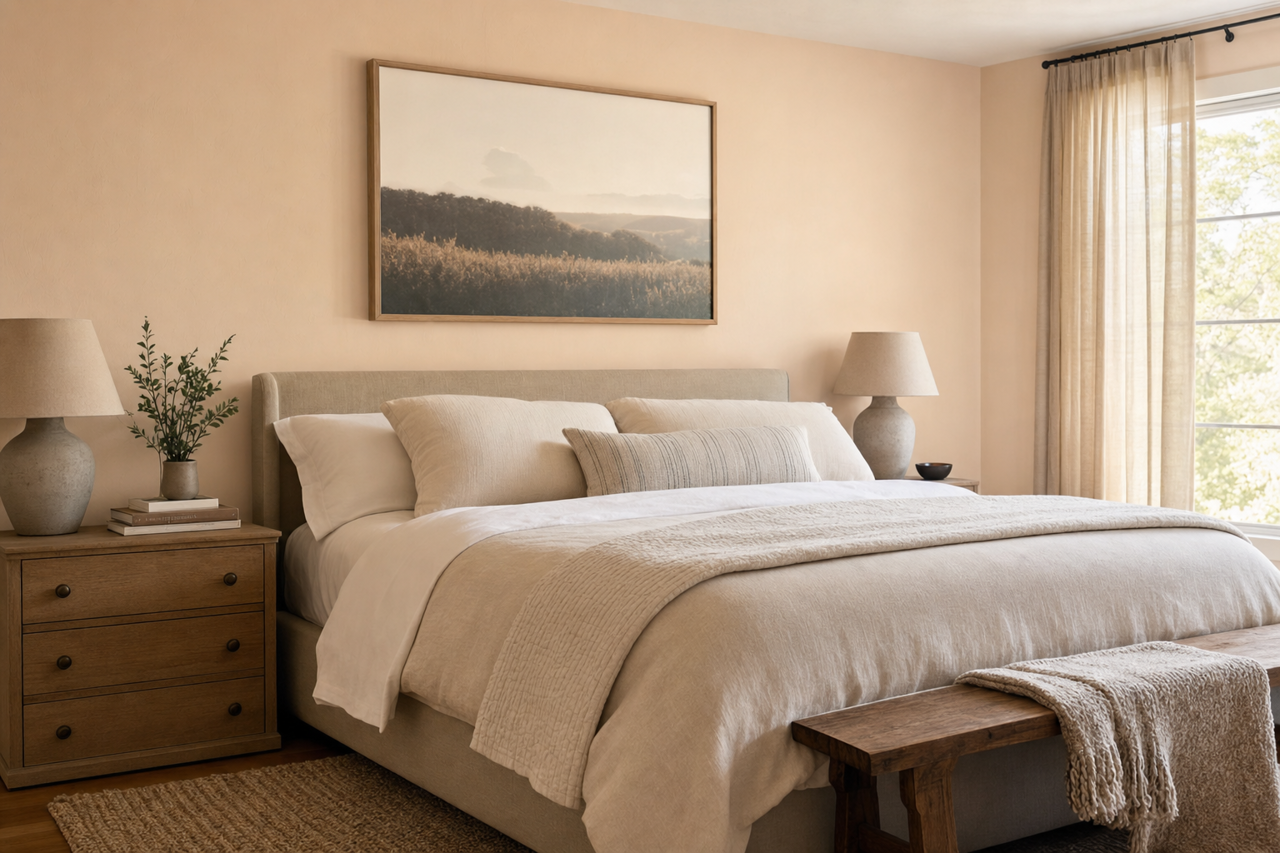 Apricot Fluff by Valspar on interiors