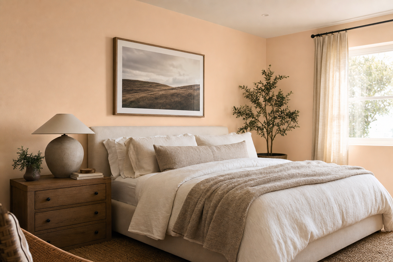 Adobe Blush by Valspar on interiors