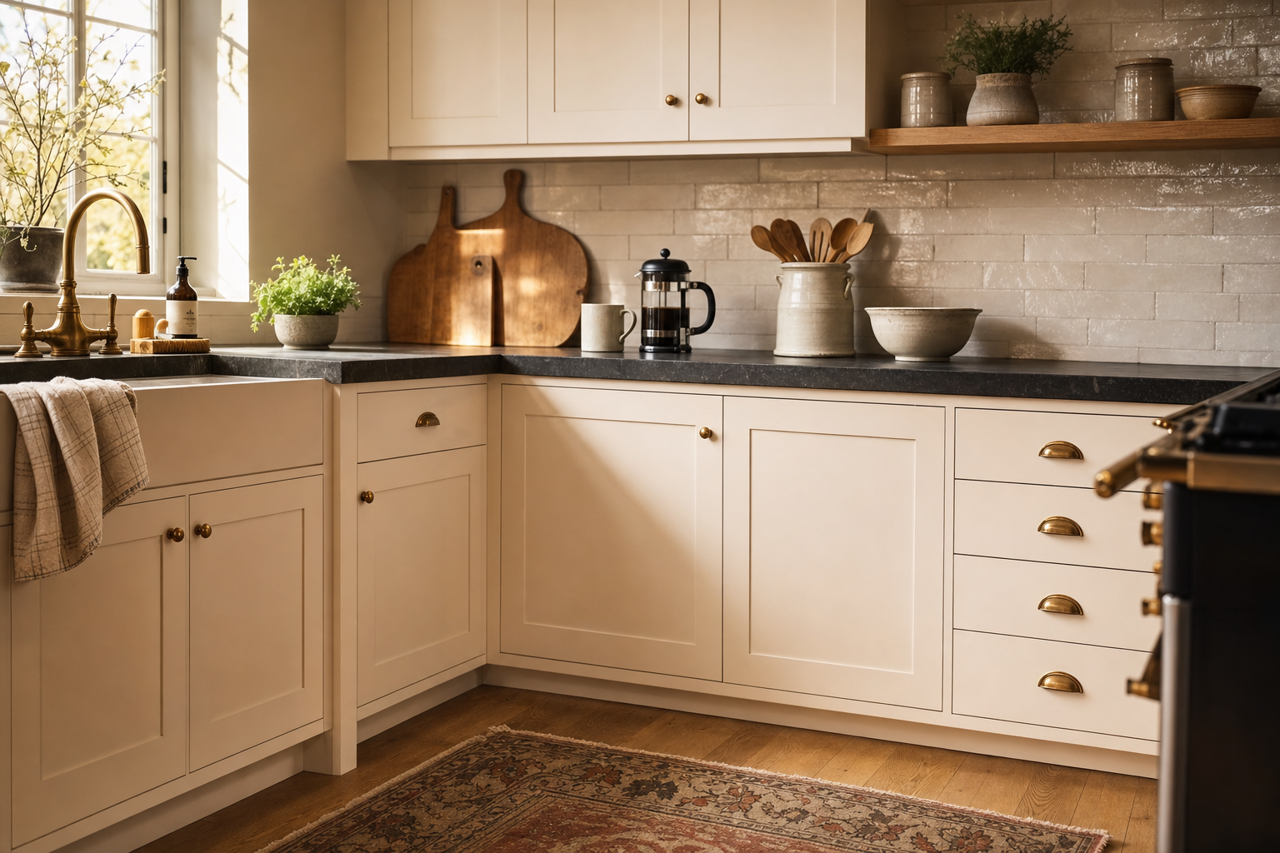 Origami by Valspar on cabinets