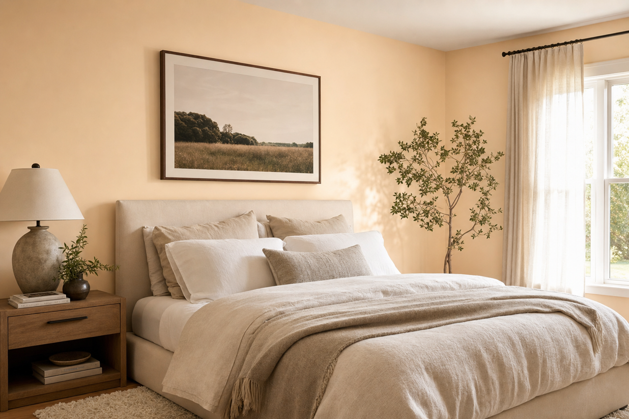 Tangerine Dream by Valspar on interiors