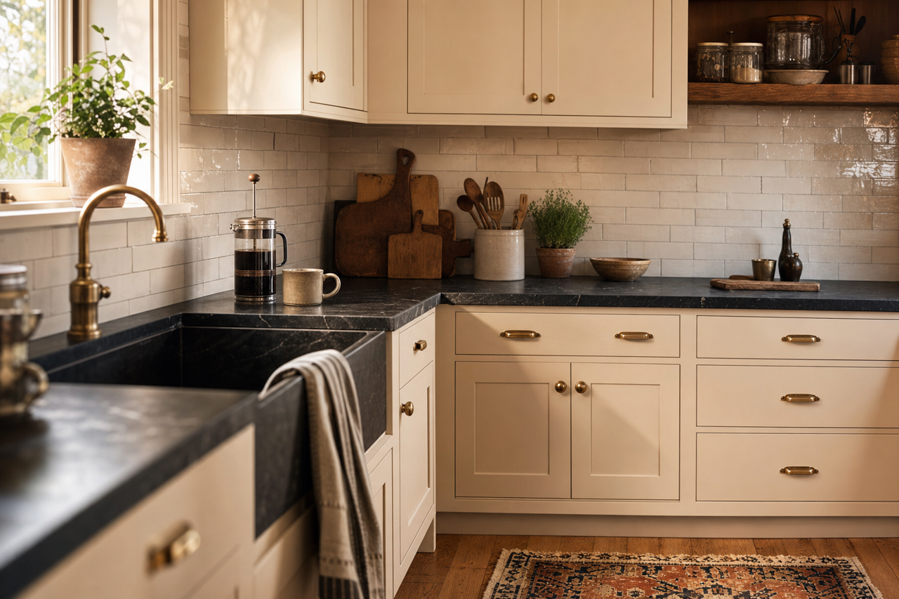 Clay Angel by Valspar on cabinets